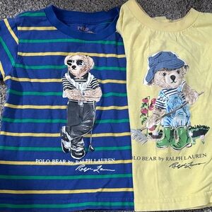 2-pc bundle Polo Ralph Lauren Bear Graphic Tee - Blue & Yellow size 2/3